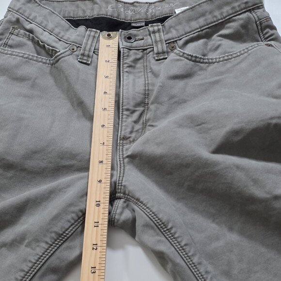 Eddie Bauer Fleece Lined Pants Mens 30x30 (28) Gray Twill Cotton Straight Tech - Picture 6 of 16